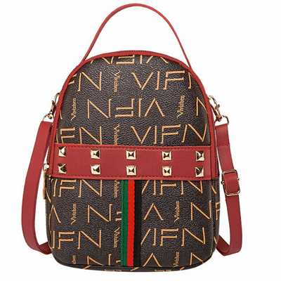 Geometric Pattern Zipper Backpack, Women's Trendy PU Backpack For Work &  School 7.6 X 6.3 X 2.8 inch