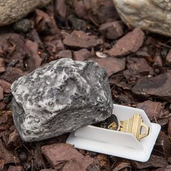 Fake Rock Key Hider, Flat Plastic Base Holder In Gray Color For Safe Compartment Of Spare Key, House Keys,