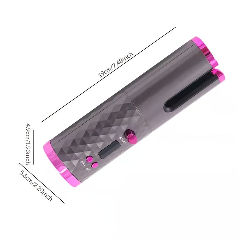 Rechargeable Automatic Hair Curler Ladies Portable Hair Curler LCD Display Ceramic Rotary Curler Hairdressing Supplies